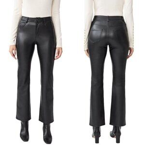 💙 J. McLaughlin Black Vegan Leather Brandy Flare Kick Hem Pants